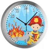 CreaDesign Funkwanduhr Funkuhr, Kinder Wanduhr, Kinderuhr, Kinderzimmer Pirat (geräuscharmes Uhrwerk) bunt