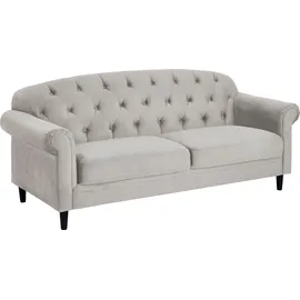 Atlantic Home Collection Couch Samtvelours 2-Sitzer Grau