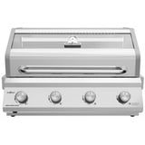 Grillfürst Gasgrill G401G - 4-Brenner Edelstahl, Einbau Gasgrill mit Sichtscheibe, Outdoorküchen Grill mit doppelwandigem Deckel und Gusseisen-Rosten, Built In Modell