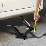 BRIEFNESS Scherenwagenheber für Auto 2Tonnen, Auto Jack Kit Heavy Duty mit Ratsche Schlüssel Reifenwechsel Kit Werkzeug für SUV MPV