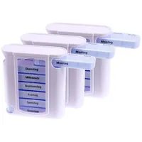BigDean Pillendose 3er Set Pillenbox Tablettendose Medikamentenbox (Set, 3 St., Pillendose), Wochentage pro Box, Praktisch, Kompakt für Reisen geeignet blau|weiß