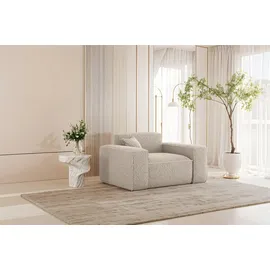 Fun Möbel Sessel Celes Premium Stoff Sven 80 x 80 x 80 cm Braun mit Zierkissen