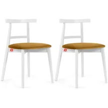 Konsimo Holzstuhl 2er-Set ¦ gelb ¦ Maße (cm): B: 47 H: 76