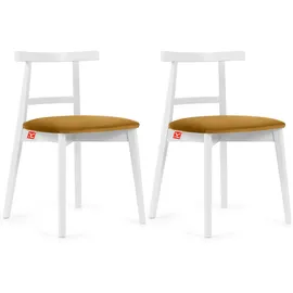 Konsimo Holzstuhl 2er-Set ¦ gelb ¦ Maße (cm): B: 47 H: 76