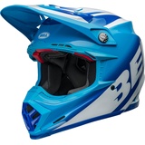 Bell Helme Bell Moto-9S Flex Rail, Motocrosshelm - Blau/Hellblau/Weiß - S