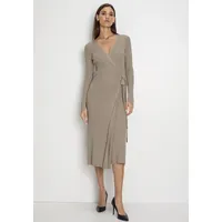 HECHTER PARIS Wickelkleid HECHTER PARIS Gr. 44, N-Gr, beige (sand) Damen Kleider mit Gürtel an der Taille - NEUE KOLLEKTION