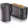 Arendo 2-teiliges Frühstücks-Set, 1,5L Edelstahl Wasserkocher, 2-Scheiben Langschlitz Toaster, Grau