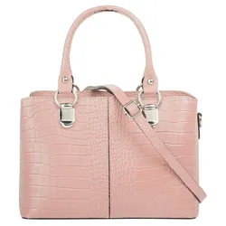 Umhängetasche CLUTY, Damen, Gr. B/H/T: 24cm x 16cm x 7cm onesize, rosa, Leder, Taschen, echt Leder, Made in Italy