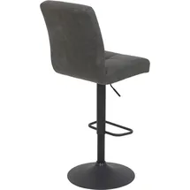 Hela LENI schwarz (vintage anthrazit, schwarz), B:44cm H:102cm T:57cm, 100% Polyester, Hocker, Barhocker, Komfortsitz Federkorb