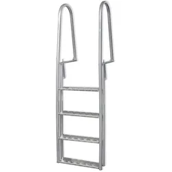vidaXL Steg-/Poolleiter 4-stufig Aluminium 167 cm