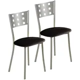ASTIMESA SCMCNE Zwei Küchenstühle, Metall, schwarz, Sitzhöhe 45 cm