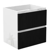 duschspa Waschtisch Unterschrank Waschtischunterschrank Waschbeckenunterschrank Badschrank, 50-120cm Hängeschrank, Matt / Hochglanz schwarz 50 cm x 52 cm x 38.8 cm