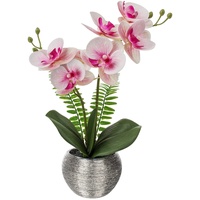 Briful Kunstblumen Orchideen Künstliche Pflanzen Phalaenopsis Kunstblumen wie Echt im Topf Deko Blumen für Wohnzimmer Badezimmer Büro Dekoration