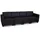 Mendler Modular 4-Sitzer Sofa Couch Lyon, Kunstleder ~ schwarz