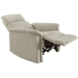 luma-home Relaxsessel 15504 Cord 78 x 100 x 93 cm Beige mit Liegefunktion