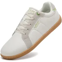 TARELO Barfußschuhe Damen Breite Zehenbox Turnschuhe Zero Drop Minimalistische Walking Schuhe Freizeit Leichte Barfuss Schuhe Größe 36-41(B Beige,40) - 40 EU
