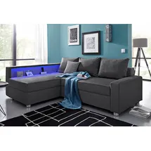 Collection AB Ecksofa »Relax L-Form«, inklusive Bettfunktion, Federkern, wahlweise mit RGB-LED-Beleuchtung grau
