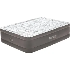 BESTWAY TriTech® Doppelluftbett Fashion FlockTM mit integrierter Elektropumpe 203 x 152 x 56 cm - Braun