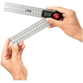 Stier Digitaler Winkelmesser SDW 200 LCD-Display ±0,3° rostfreier Stahl 200 mm