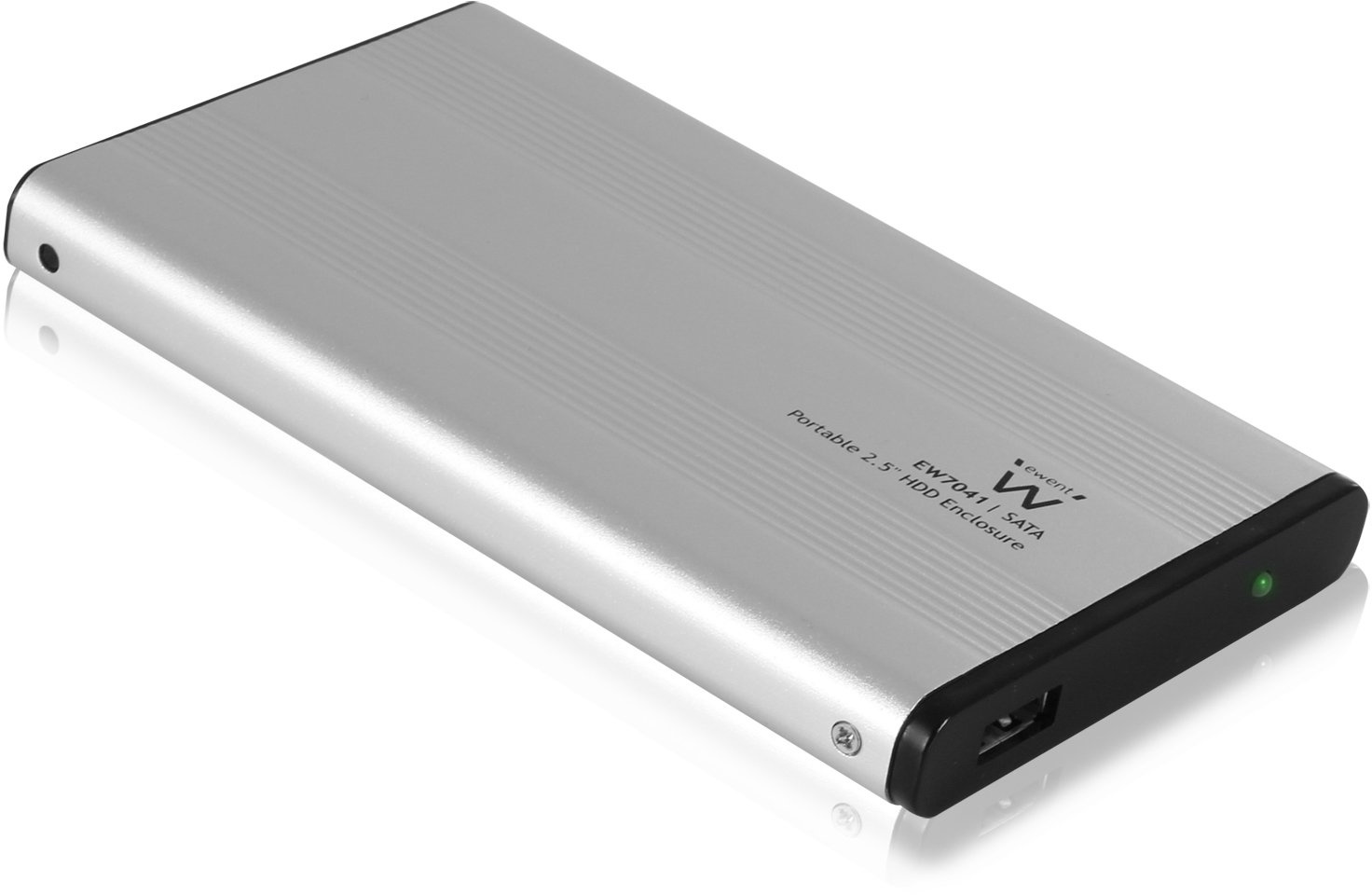 Eminent EW7041 EM7041 6,4 cm (2,5 Zoll) Festplatte aus Aluminumgehäuse , Werkzeuglos Schwarz/ Silber