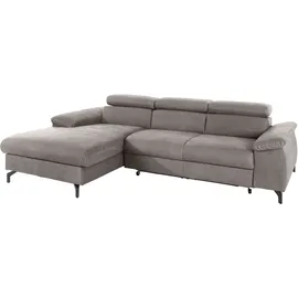 Cotta Ecksofa Kitty L-Form, B: 242 cm, mit Kopfteilverstellung, optional Bettfunktion & Bettkasten grau
