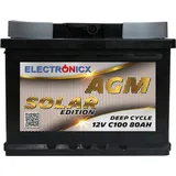 Solarbatterie 12V 80AH Electronicx Solar Edition AGM Batterie Solar Akku Versorg