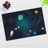 cover-your-desk Schreibtischunterlage für Kinder und Erwachsene Weltraumabenteuer, aus hochwertigem Vinyl , 60 x 40 cm