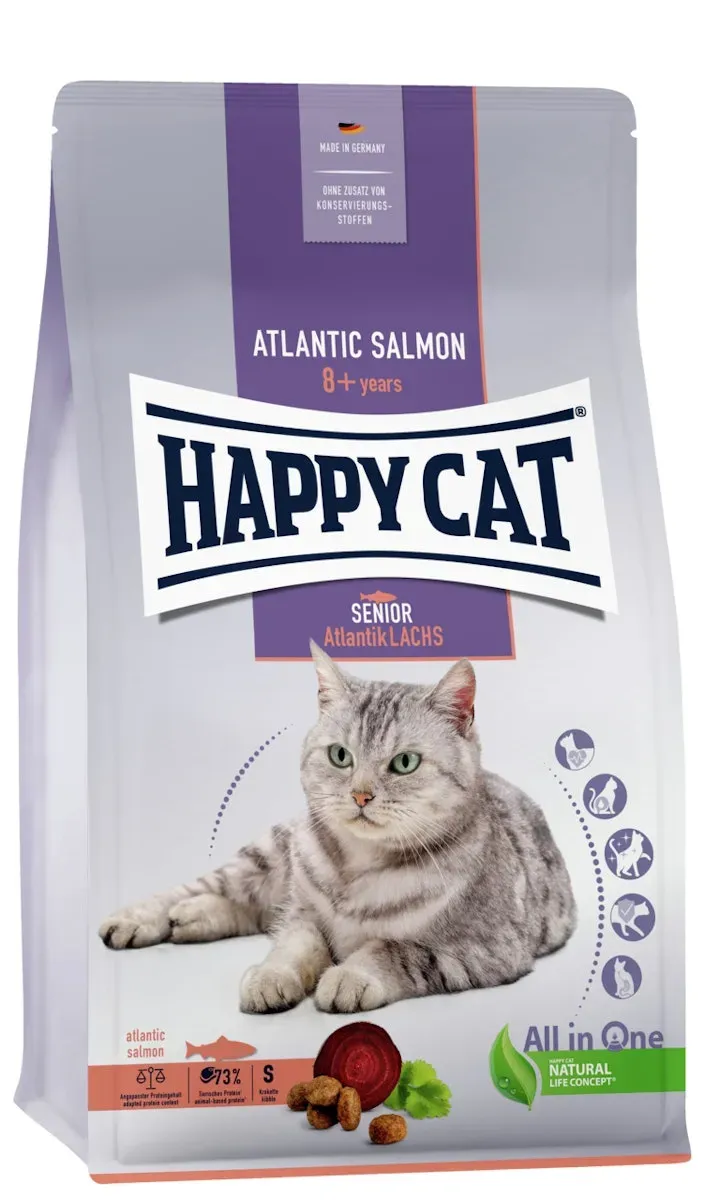 HAPPY CAT Supreme Senior Atlantik-Lachs Katzentrockenfutter 1,3 Kilogramm