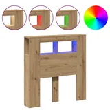 vidaXL LED-Kopfteil Artisan-Eiche 100x18,5x103,5 cm Holzwerkstoff