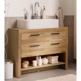 Home Affaire Waschbeckenunterschrank »Satori« Breite 100 cm, Fronten & Rahmen aus Eiche, Klappe und Schublade