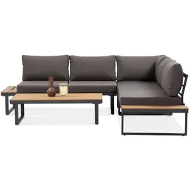 beautysofa MADISON Loungeset dunkelgrau