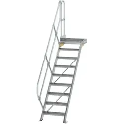 MUNK Günzburger Steigtechnik Aluminium-Treppe Plattform 45° 9 Stufen