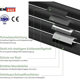 mai & mai Badheizkörper 600 x 1600 mm 800 W grau Seitenanschluss