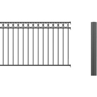 GAH Alberts Alberts 510916 Zaunkomplettset Circle, zum Einbetonieren | verschiedene Längen und Höhen - wahlweise in verschiedenen Farben | anthrazit Höhe 100 cm | Länge 6 m