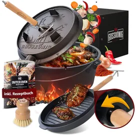 gusskönig Dutch Oven Set 7 l Gusseisen schwarz