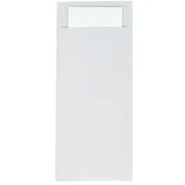 Mank Bestecktasche in Perlgrau 85 x 200 mm, mit 2-lagiger Tissue-Serviette in Weiß | 500)