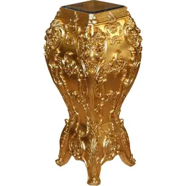 Casa Padrino Barock Luxus Marmor Säule Gold / Schwarz 38 x 37 x H.88 cm