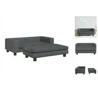 vidaXL Kindersofa mit Hocker Dunkelgrau 100x50x30 cm Samt