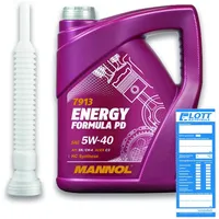 MANNOL 5L Energy Formula PD Motoröl 5W-40 502.00 501.00 LL-04 Dexos 2 MB 229.31/226.5 RN0700/RN0710 + Schlauch
