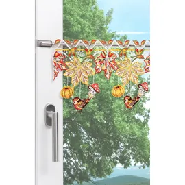 Plauener Spitze® Plauener Spitze Scheibengardine Herbstliebe (Bx H) 96cm - 21cm" rot/Multicolor