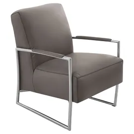 K+W Komfort & Wohnen Cocktailsessel mit bezogenen Armlehnen 62 x 77 x 83 cm Braun