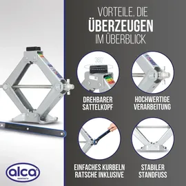 Alca Scherenwagenheber Stahl 115-410mm grau/silber 2t Tragkraft