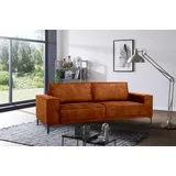 otto home 3-Sitzer OTTO HOME "OLAND, B: 224 cm - Skandi-Design", braun (cognac), B:224cm H:85cm T:83cm, 100% Polyester, Sofas, Struktur, Flachgewebe, Luxus-Microfaser, Boucle