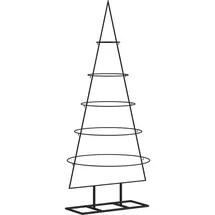 vidaXL Metall-Weihnachtsbaum für Dekorationen Schwarz 125 cm Modell 1