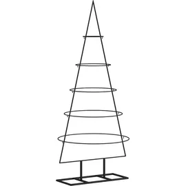 vidaXL Metall-Weihnachtsbaum für Dekorationen Schwarz 125 cm Modell 1