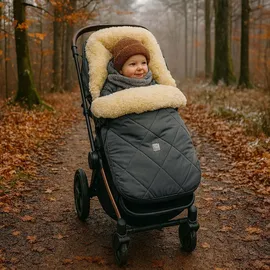 Kaiser Coosy Lammfell Kinderwagen Fußsack 85 x 45 cm, Universal Passform (anthracite)