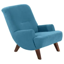 58 aufm Kessel Cocktailsessel Kajsa Velourstoff 71 x 80 x 101 cm Petrol mit Relax-Funktion
