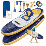 GUNJI Inflatable SUP-Board Stand-up Paddleboard 320*80*15 cm mit Paddel und Pumpe, (2-in-1 aufblasbares Stand Up Paddle Board Set, aufblasbare Stand Up Paddle Boards Surfboards Belastbarkeit bis zu 130 kg Farben verfügbar)