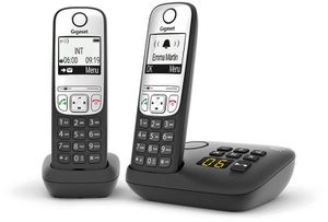 Gigaset A690A Duo schwarz schnurloses Telefon mit Anrufbeantworter