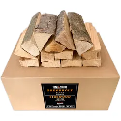 PINI Brennholz ofenfertig Buche 10 Kg ca. 25 cm für Kamin Grill Feuerschale Pizzaofen Smoker
